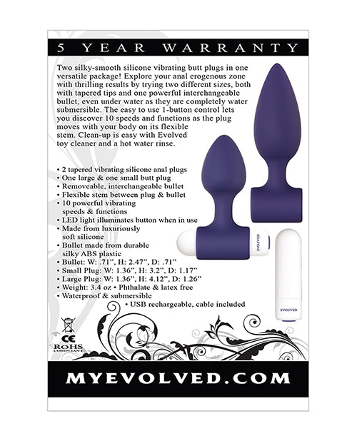 Evolved Dynamic Duo Anal Rechargeable - Purple/white