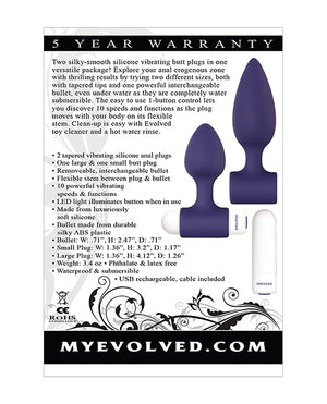 Evolved Dynamic Duo Anal Rechargeable - Purple/white