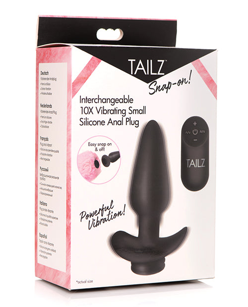 Tailz Snap On Interchangeable 10x Vibrating Silicone Anal Plug W/remote