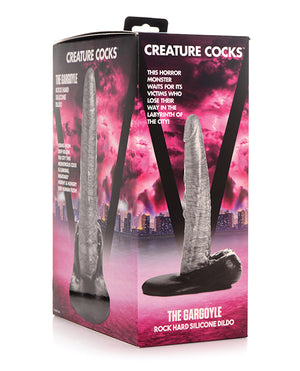 Creature Cocks The Gargoyle Rock Hard Silicone Dildo - Silver/black