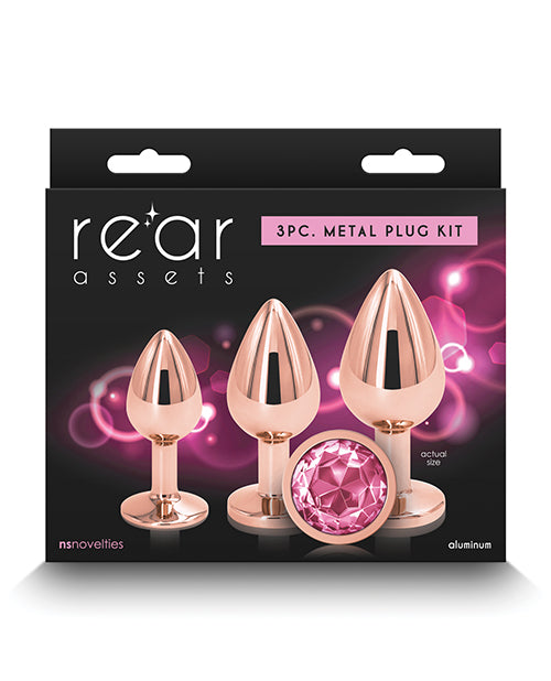 Rear Assets Pink Gem Anal Trainer Kit - Rose Gold