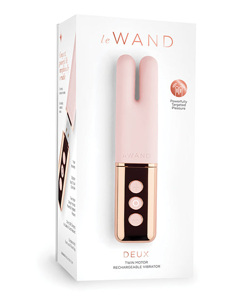 Le Wand Discreet Deux Chrome Twin Motor Rechargeable Clit Vibrator - Rose Gold