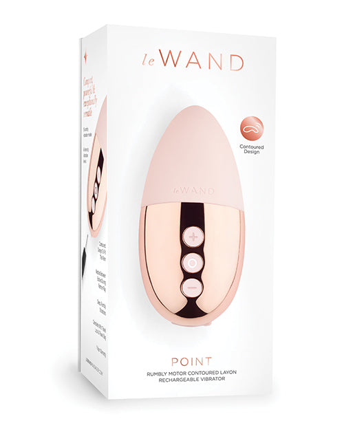 Le Wand Discreet Chrome Point Rumbly Rechargeable Vibrator - Rose Gold