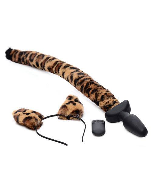 Tailz Waggerz Moving & Vibrating Leopard Tail W/ears