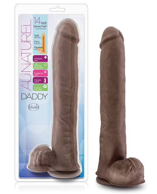 Blush Au Naturel Daddy 14 Inch Sensa Feel Dual Density Dong W/suction Cup