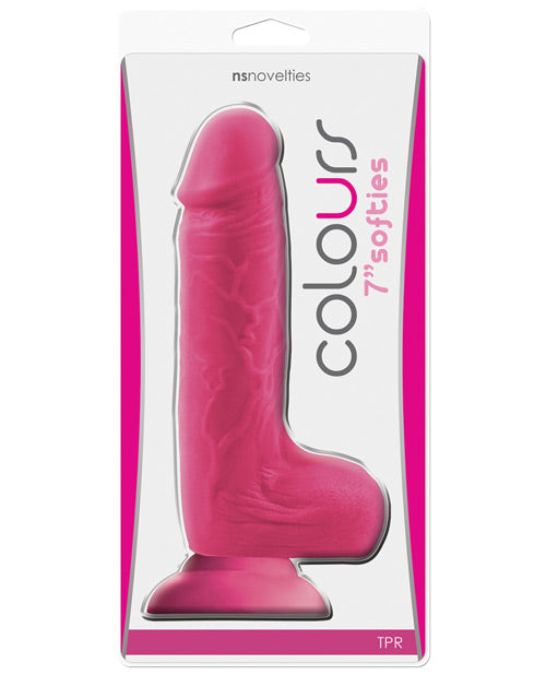 Colours Softies 7 Inch Dong W/balls & Suction Cup