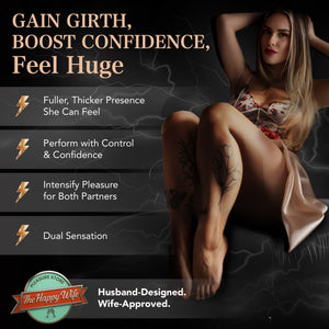 Pleasure Sleeves - 50% Increase Penis Sleeve W/Grind Pad -Clit Stimulator - Core M Girth Enhancer