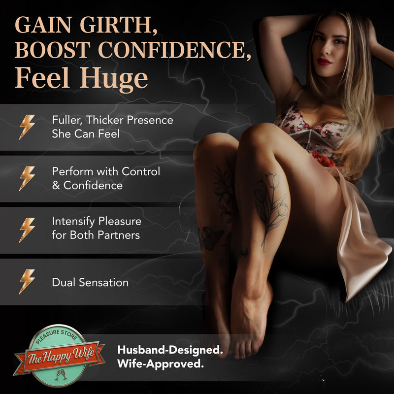 Pleasure Sleeves - 50% Increase Penis Sleeve W/Grind Pad -Clit Stimulator - Core M Girth Enhancer