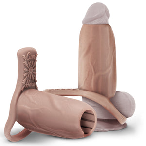 Pleasure Sleeves - 50% Increase Penis Sleeve W/Grind Pad -Clit Stimulator - Core M Girth Enhancer