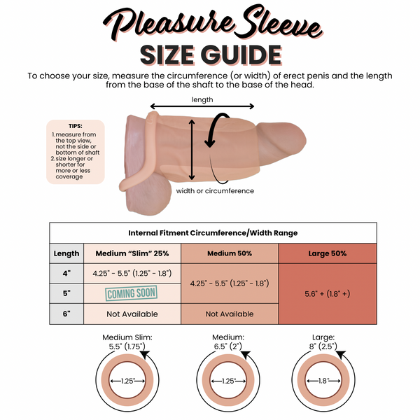 Pleasure Sleeves - 50% Increase Penis Sleeve - Core L Girth Enhancer