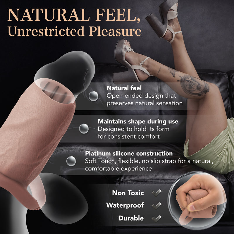 Pleasure Sleeves -  Open-Ended Penis Sleeve - 50% Increase Core M Girth Enhancer