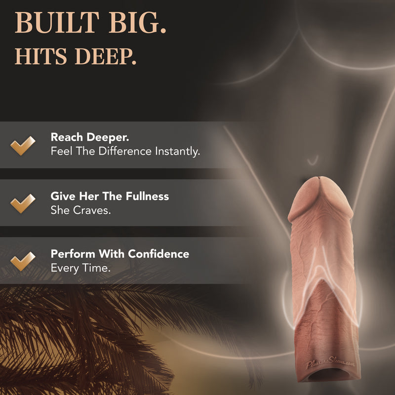 Pleasure Sleeves - Realistic 2 Inch Penis Extender - Core M 50% Girth Enhnacer