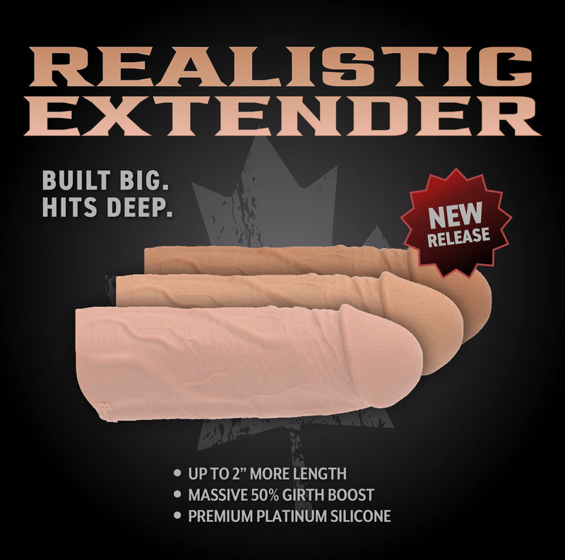 Pleasure Sleeves - Realistic 2 Inch Penis Extender - Core M 50% Girth Enhnacer