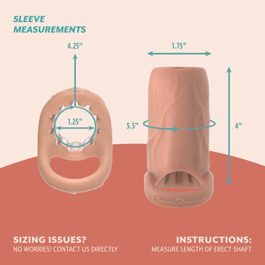 Pleasure Sleeves Slim - Open-Ended Penis Sleeves - 25% Girth Increase - 4 Inch (Medium)