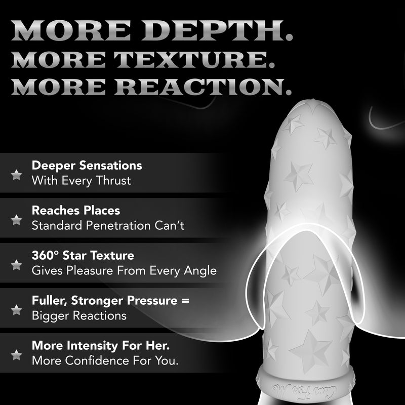 The Happy Wife® Star Studded Extender™ – 6.5" Core M Platinum Silicone Sleeve Extender