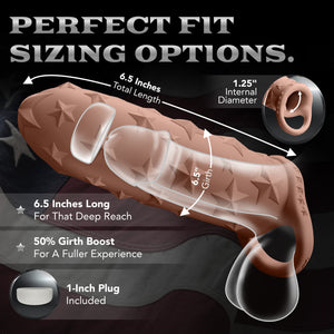The Happy Wife® Star Studded Extender™ – 6.5" Core M Platinum Silicone Sleeve Extender