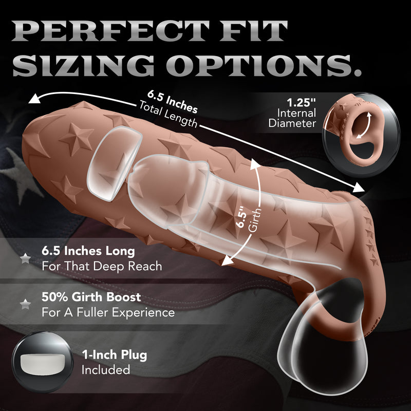 The Happy Wife® Star Studded Extender™ – 6.5" Core M Platinum Silicone Sleeve Extender