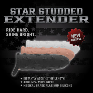 The Happy Wife® Star Studded Extender™ – 6.5" Core M Platinum Silicone Sleeve Extender