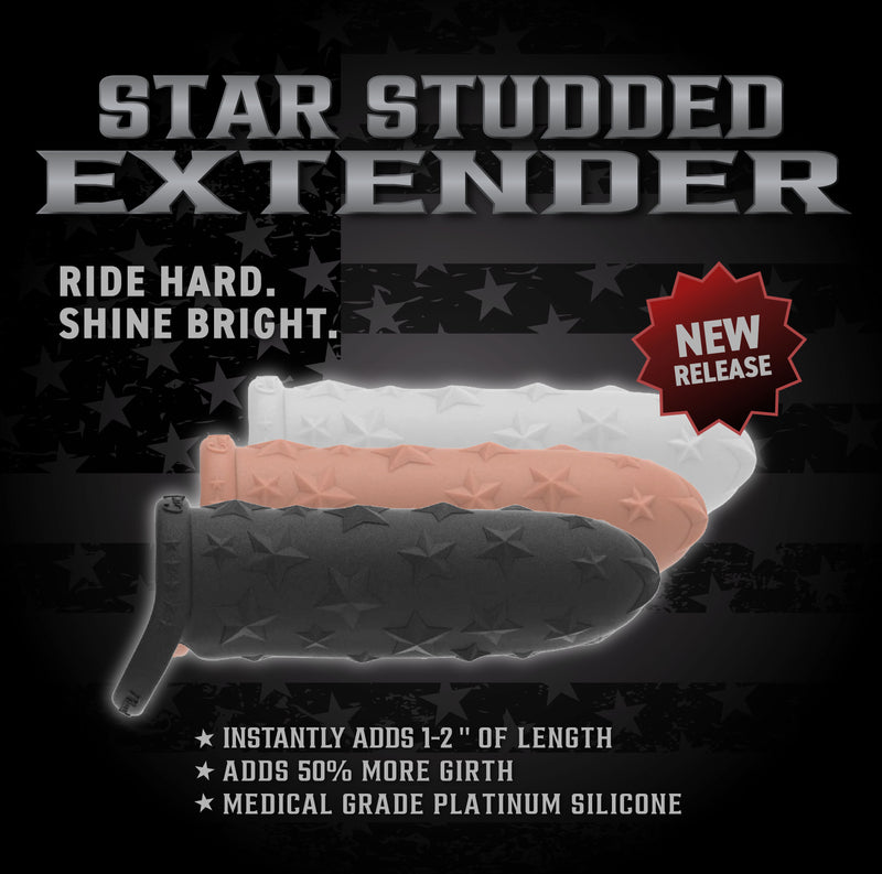 The Happy Wife® Star Studded Extender™ – 6.5" Core M Platinum Silicone Sleeve Extender