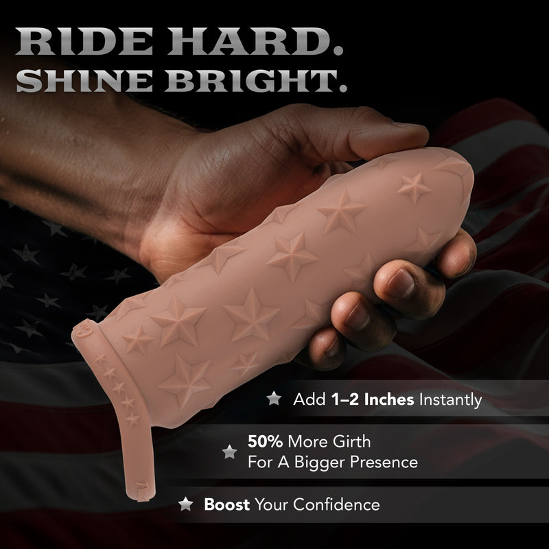 The Happy Wife® Star Studded Extender™ – 6.5" Core M Platinum Silicone Sleeve Extender
