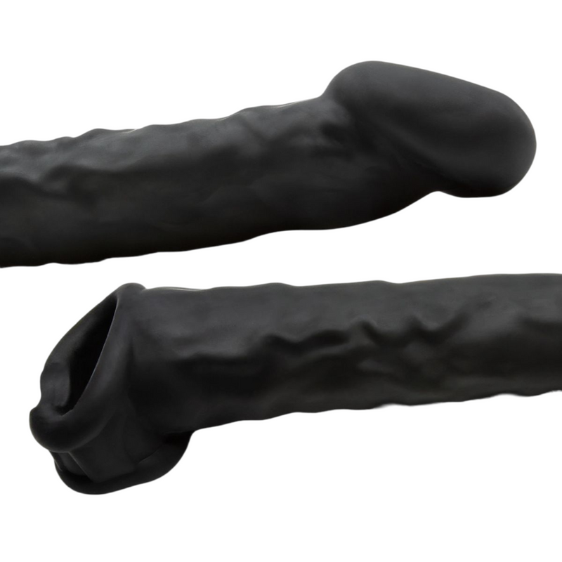 Oxballs Muscle Ripped Inner Ribbed Velvet-Smooth Cocksheath - Special Edition Black